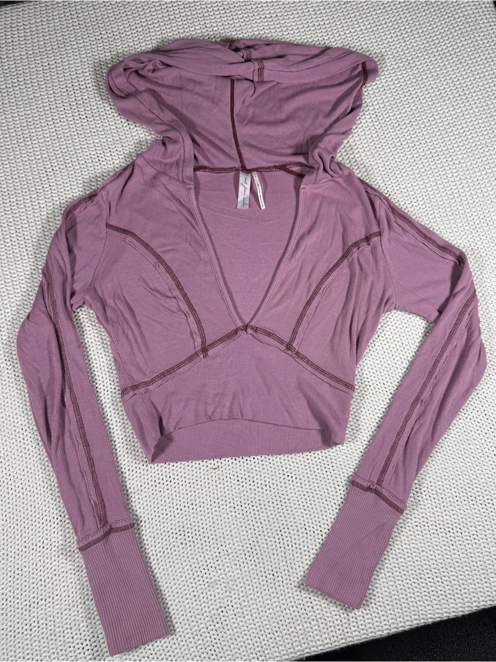 Out From Under Cropped Hoodie – Mauve Purple – Size S